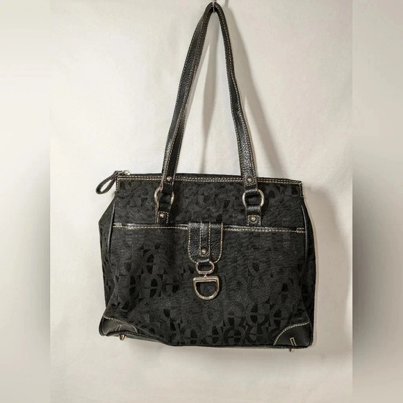 Etienne Aigner black signature canvas shoulder bag - Picture 8 of 9